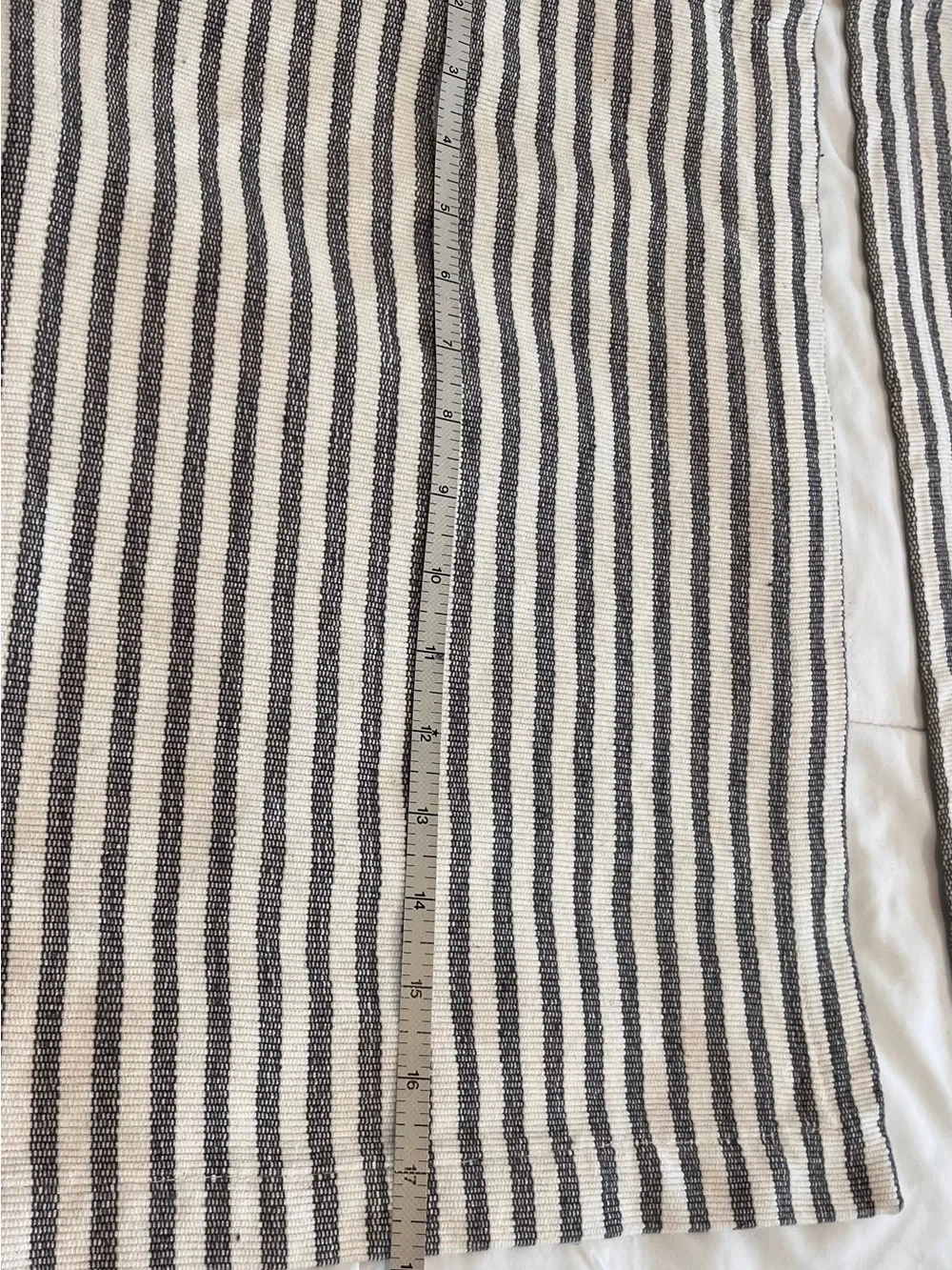Artisan Home set of 4 charcoal gray & white striped placemats modern minimalist